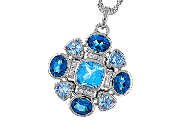 B311-67184: NECKLACE 3.19 TW BLUE TOPAZ 3.25 TGW