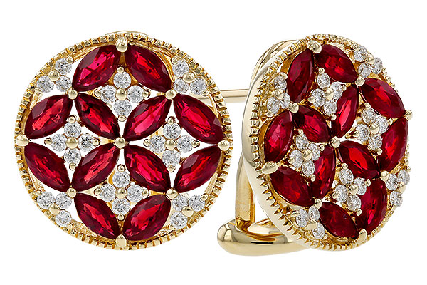 D311-65447: EARRINGS 2.07 TW RUBY 2.37 TGW