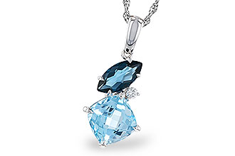 E311-68093: NECKLACE 2.37 TW BLUE TOPAZ 2.40 TGW