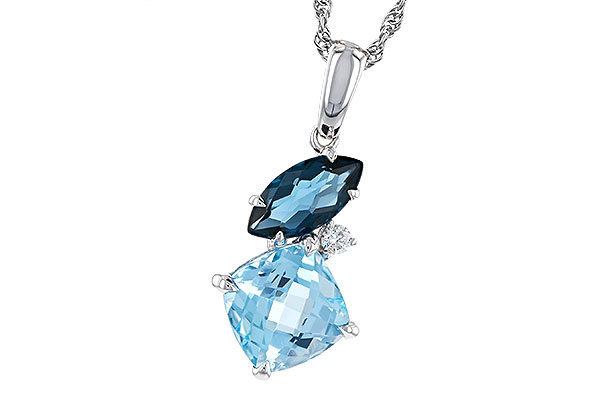 E311-68093: NECKLACE 2.37 TW BLUE TOPAZ 2.40 TGW