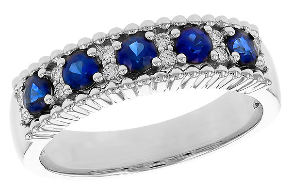 E311-72702: LDS WED RG .64 TW SAPPHIRE .76 TGW