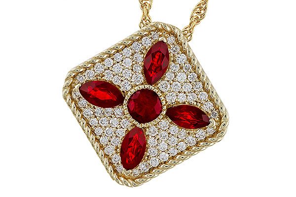 F311-69011: NECKLACE .81 TW RUBY 1.12 TGW