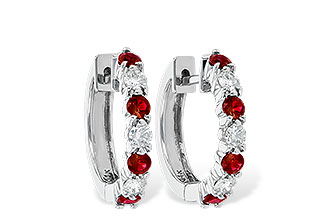 G038-03565: EARRINGS .64 RUBY 1.05 TGW