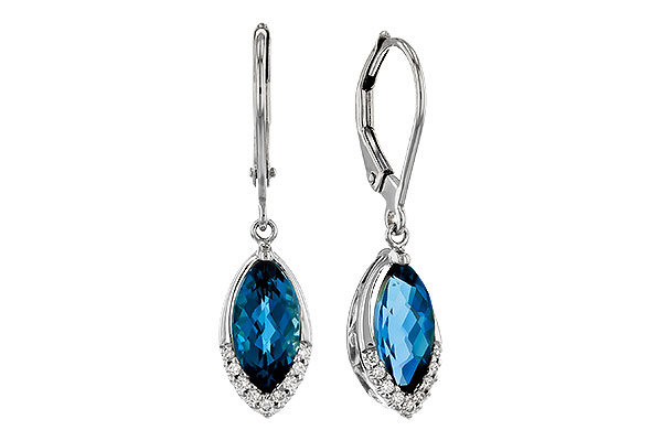 G311-71811: EARR 2.42 TW LONDON BLUE TOPAZ 2.50 TGW (9x5MM MQ)
